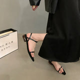 Fongt Sandals Women Wear A New Korean Version Of The French Style Soft Dress Black Roman Shoes In The Summer