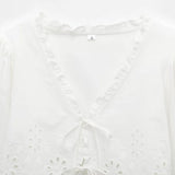 Fongt Homemade New Women's Classic Fashion Shang Hollow Embroidered Cotton Top 1268146
