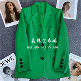 Fongt Green Suit Jacket Woman 2025 Spring And Autumn New Leisure Temperament High-End Sense Fried Street Small Suit Suit Woman