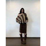 Fongt Niche Curry Syringe Knitted Shirt Women's Casual Straight Straight Slim Skirt Suit