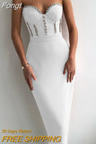2023 New Women'S Fashion Bead Chain Crystal Design Long Dress Sexy Sleeveless Backless Celebrity Party Bandage