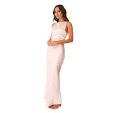 Fongt Women's Long Fishtail Dress Solid-Colored Slit Face Sexy Bareback Sling Dress Dress Dress Dress Dress Dress Dress Dress