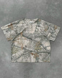 Fongt Short-Sleeved Retro Loose Leaf Print Polo Shirt Loose Street Coat