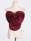 Fongt Wipe Breast 2024 Summer New Fashion Three-Dimensional Flower Splicing Design Advanced Sense Top Female-Outfit
