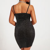 Sexy Nightclub Dress Summer Slim Women's Mini Tight Dress Thin Shoulder Strap Women's Short
