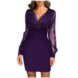 Sleeve Sexy V-Neck Party