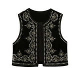 Fongt And Winter New Bead Embroidered Velvet Vest 6895268