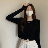 Fongt Bottom Shirt Female Autumn Winter With Long-Sleeved T-Shirt 2024 New Design Sense Hot Girl Short Student Jacket