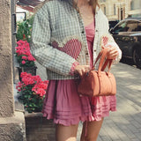 Fongt Explosion Women's Autumn And Winter New Street Fashion Splicing Lattice Cotton Coat
