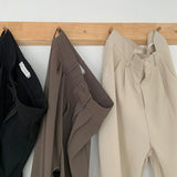 Spring Summer Straight Wide Leg Pants Elegant Office Lady Casual Trousers Length