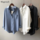 White Shirts for Women Turn-down Collar Solid Female Shirts Plus Size Office Ladies Tops 2021 Spring Summer Blouses