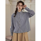 Fongt And Autumn Striped Long-Sleeved Shirt With Loose Belly Tops 2025 New Thin Casual Age-Red Shirt Wear