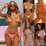 Fongt New Sexy Bikini Women's Split Swimwear Digital Print