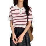 Fongt T-Shirts For Summer POLO Shirts 2024 New Thin Ice Silk Knitted Loose Short-Sleeved Thin