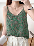 Summer Camisole Slim Vest Sexy Women Sleeveless V-Neck Tee Tank Tops Female Solid Black/White Print Korean Crop Tops Y2k-Outfit