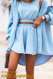 Turn Down Collar Lady Shorts Suit Women Loose Coats Shorts Three Piece Set Outfit 2023 Summer Solid Casual Tracksuit