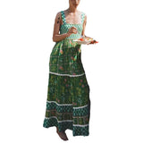 Fongt Women's Suspension Printed Dress Fashioned Lace-Back With Cake Dress 8076