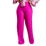 Fongt Women's 2025 New Fashion Temperament Tongle Casual Large-Legged Trousers African Trousers