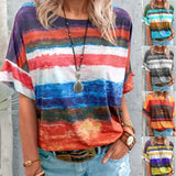 Fongt Women's Clothing 2025 New Summer Gradient Girl Short-Sleeved T-Shirt