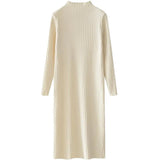 Fongt And Winter With Coat Sweater Dress Women Loose Fashion With Medium And Long Bottoming Over The Knee Knit Dress