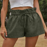 Fongt Casual Comfortable Shorts Women 2025 Summer New European Version Of High-Rise Belt Loose Broad Leg Pants Women