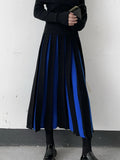 Black Patchwork Long Skirt-Outfit