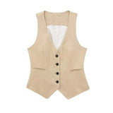 New Women's Double-Breasted Suit Jacket Straight Trousers 8194394 8003394-Outfit