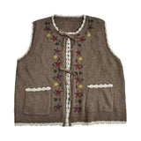 Flower Hollow Out Vest Top Women V neck Sleeveless Sweater