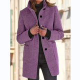 Fongt Autumn And Winter Retro Button-Collar Hair Coat Women's Clothing