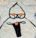 Halloween Strip Steel To Pumpkin Demon Strap Bikini Role-Playing Lingerie