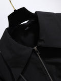 Women Long Sleeve Spring Dresses Korean Casual Turn Down Collar Print Patchwork Irregular Zipper High Waist