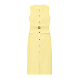 Fongt New With Belt Cuffless Sleeveless Fande Dress 3897054