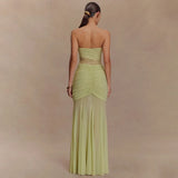 Fongt Summer New Sleeveless Braid Dress Sexy Boobs Folded Empty Bodydress Dress Woman
