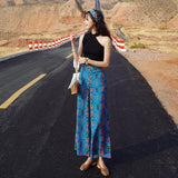 New Spring And Summer 2023 Real Silk Wide-Leg Pants Fashion Print Shows Thin And Versatile Straight Casual Pants-Outfit