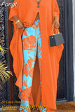 Long Blouse And Pants Matching Suit Women Print Wide Leg Pants Two Piece Set Casual Summer Streetwear Office Vintage