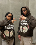 Fongt Korean Autumn And Winter New Personalized Pattern Print Hoodie