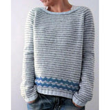 Fongt Sweater Women's Wish Hot Selling Round Collar Color Loose Fashion Knitted Shirt