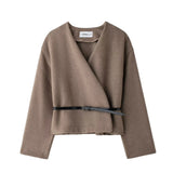 Fongt Homemade New Women's Oceanic Hygid With Belt Soft Coat 1255837