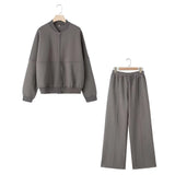 Pilot Jacket Sweater 3399802 Loose High-Waisted Velvet Trousers 319980-Outfit