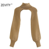 New Women Turtleneck Collar Long sleeve Knitting Sweater Femme Chic design Casual Pullovers High Street Ladies Tops