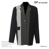Fongt New Three-Color Splicing Colliding Color Loose Version Of The Supercool Casual Suit Jacket Female 1746