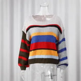 Fongt And Autumn 2025 Women's Comfortable Casual Round-Neck Loose Bump Striped Knitted Sweater