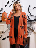 Fongt Sweater Girl Halloween Pumpkin Headed Jacket Jacket Sweater