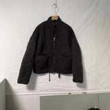 Fongt New Collar Long Sleeves Loose Pocket Cotton Coat Casual Fashion