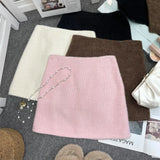 Fongt Shooting Pink Hair This Dress Girl Autumn And Winter High Waist A-Buffed Short Skirt Anti-Light One-Step Skirt 8871