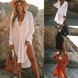 Fongt Day Silk Bamboo Set Hood Sunscreen Beach Coat Seaside Vacation Bikini With Swimsuit Hood