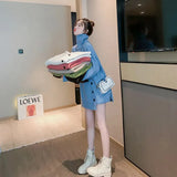 Turtleneck Sweater Women Irregular Button Knitted Pullovers Korean Oversized Knitwear Winter Casual All Match Jumpers Tops-Outfit