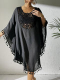 Fongt Dress 2025 New Beach Hooded Hook Splicing Tunne Bikini