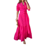 Fongt Summer New Fashion Temperament Versatile Waist Cardigan Long Dress-Outfit