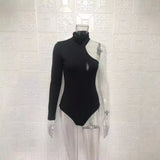 Fongt Women's Summer Single-Sleeve Long-Sleeved Round-Necked Body-In-Body Women's Uniform Sexy Style Fashion Sexy
